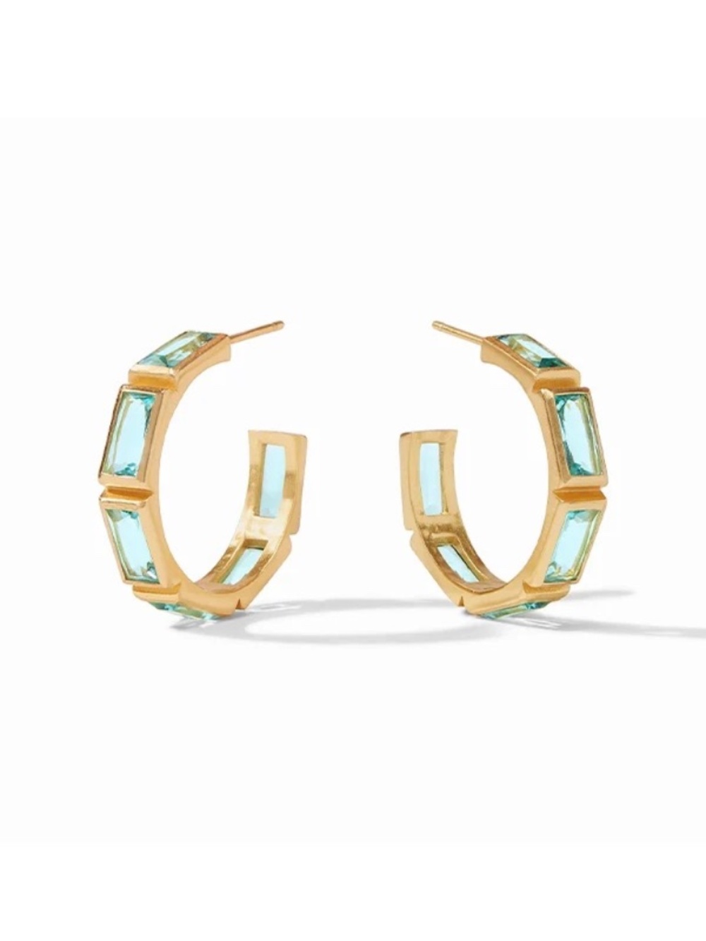 JWT Julie Vos Antonia Gold Hoops Bahamian Blue Large